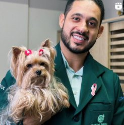 Cão após banho e tosa na Mundo Animal